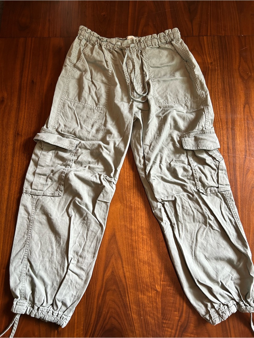 Abercrombie & Fitch Womens Green Cargo Joggers
